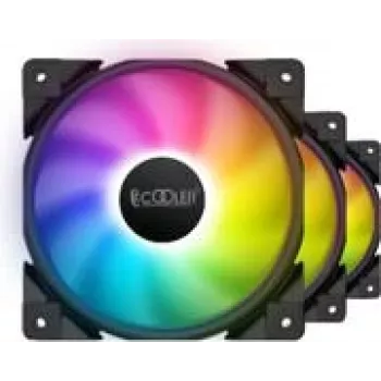 Ventoinha para caixa de PC PCCOOLER 120mm HALO-FRGB-3I1, 120mm, 1000–2000 rpm, ARGB