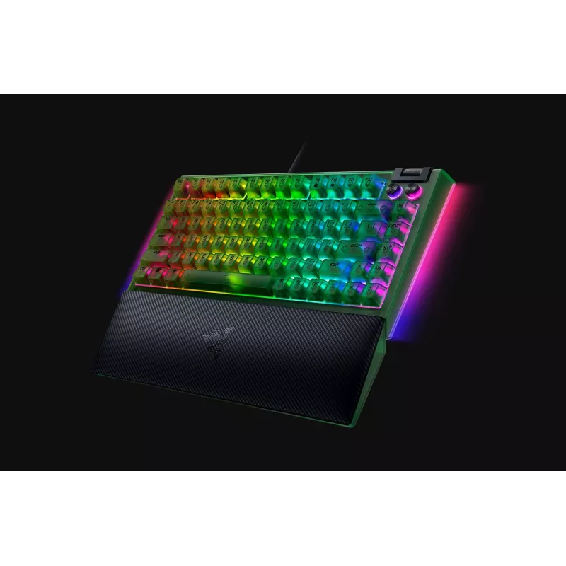 Teclado gaming mecânico Razer BlackWidow V4 75% — com fios, layout US, Edição Phantom Green, interruptores mecânicos táteis Razer