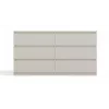 Cómoda MALWA M6/140 da top e shop — 6 gavetas, 1380×400×750 mm, laminado caxemira