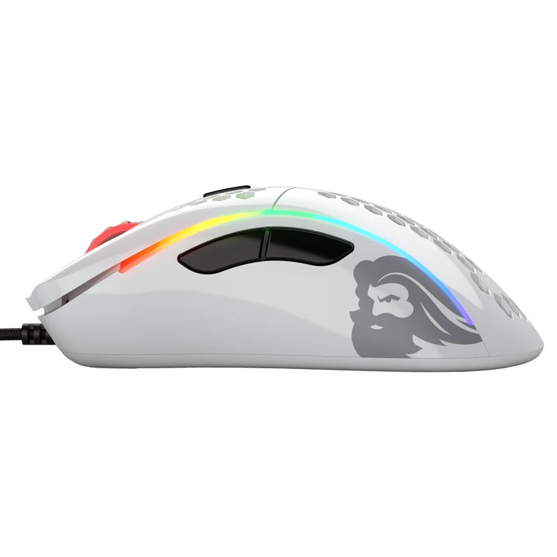 Rato gaming Glorious Model D - branco, brilhante + fita aderente - preto