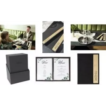 Menu sigel SM221 Bamboo DIN A5 com 2 capas transparentes duplas, 1 unid.