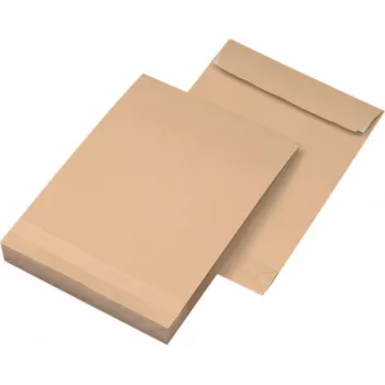 Envelopes de envio MAILmedia B4 castanho com fole de 4,0 cm, pack de 100