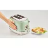 Torradeira Ariete 155 Design de 2 fatias com cestos para sanduíches, 6 níveis de tostagem, 810 W, caixa em aço inoxidável, gaveta de migalhas removível, verde pastel
