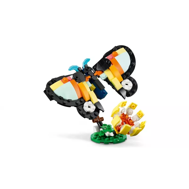 Brinquedo de construção LEGO Creator 3-em-1 animais selvagens conjunto tucano tropical 31173