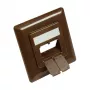 Peça central 50x50 mm incl. moldura de cobertura 80x80 mm para tomadas de rede, castanho-nogueira RAL8011, Good Connections (GC-N0056)