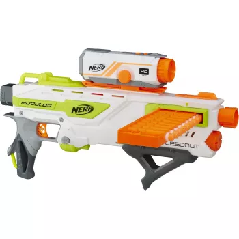 Blaster de brinquedo HASBRO Nerf BattleScout ICS-10 FFP B1756F030 – blaster de dardos de espuma, tiro único, calha tática