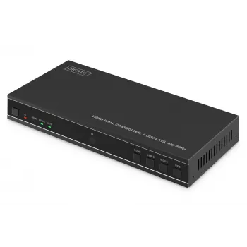 Controlador Video Wall DIGITUS DS-55358 – 4 ecrãs, até 4K (3840×2160) @30Hz, DisplayPort 1.2a, caixa metálica, controlo por botões