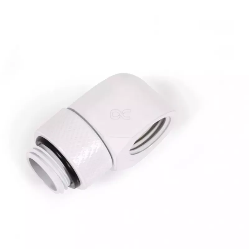 Conector em L de compressão Alphacool 17619 G1/4 macho para fêmea rotativo, branco