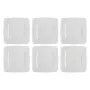 Conjunto de pratos quadrados LA PORCELLANA BIANCA P003800120 — 6 peças, branco, 20 cm