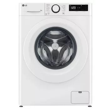 LG | Máquina de lavar roupa | F2WR508SWW | Classe de eficiência energética A-10% | Carga frontal | Capacidade de lavagem 8 kg | 1200 rpm | Profundidade 47,5 cm | Largura 60 cm | Visor | LED | Função vapor