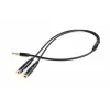 Adaptador de áudio Gembird CCA-417M, macho de 3,5 mm de 4 pinos para 2x fêmea de 3,5 mm, 0,2 m, preto