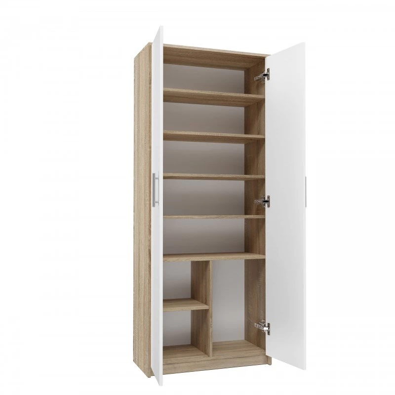 Arquivo OLIV 2D 74x35x180 cm, carvalho Sonoma/branco