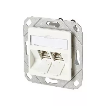 Módulo METZ CONNECT BTR C6A 2 portas 180° UPk - Tomada de ligação, encastrar - RJ-45 X 2 - Branco puro, RAL 9010 (130B11D21102-E)