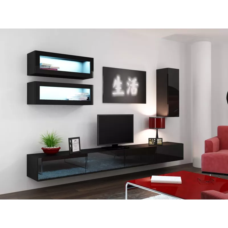 Suporte de TV Cama VIGO 140 30/140/40 preto/preto brilhante