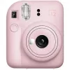 Máquina fotográfica instantânea Fujifilm Instax Mini 12 rosa — imagem 86×54 mm, filme 62×46 mm, distância focal 60 mm