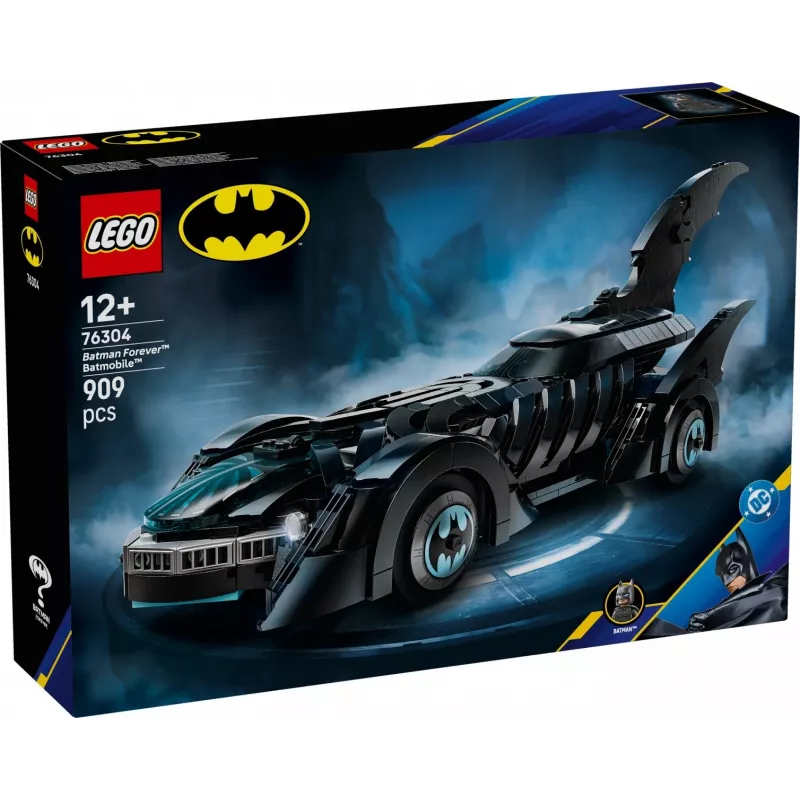 Conjunto de construção LEGO DC Super Heroes Batman Forever Batmóvel 76304 — 909 peças, 1 minifigura, idade recomendada 12+