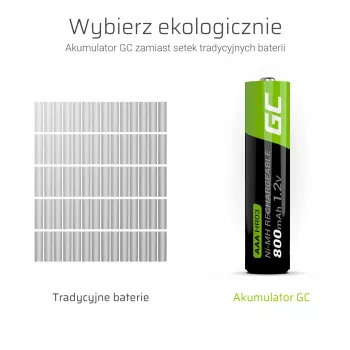 Pilha recarregável Green Cell GR04 AAA NiMH 1,2 V 800 mAh 4 unid.