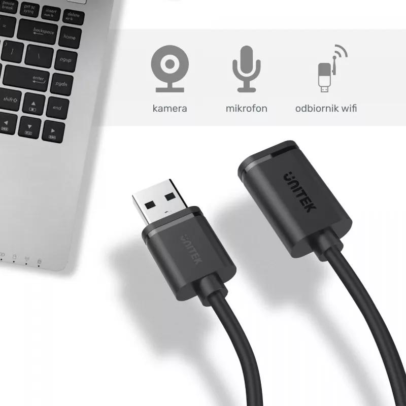 Cabo USB UNITEK Y-C447GBK 0,5 m USB 2.0 preto