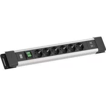 Régua de tomadas Bachmann CONNECTUS BM005920 — 6x tomadas CEE7, 1x USB-A 22W, cabo de 2,0 m