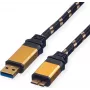 Cabo ROLINE Gold USB 3.0, USB A - Micro B ST/ST 0,8m (11.02.8878)