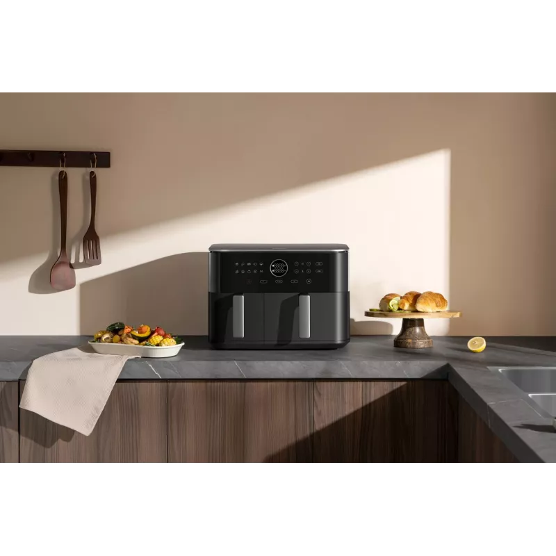 Fritadeira de ar quente Xiaomi Dual Zone EAN 10 L 2700W Potência total Preto