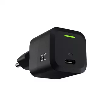 Carregador para dispositivos móveis Green Cell CHARGC06, USB-C 33W, Quick Charge 3.0, entrada AC 100–240V, preto