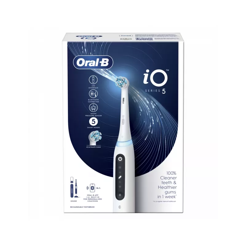 Escova de dentes elétrica Oral B IO5 com estojo Quite White 1 unid.
