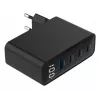 Carregador Gembird TA-UC-PDQC100LCD-01-BK para dispositivos móveis, portátil, smartphone, preto, carregamento rápido AC, interior