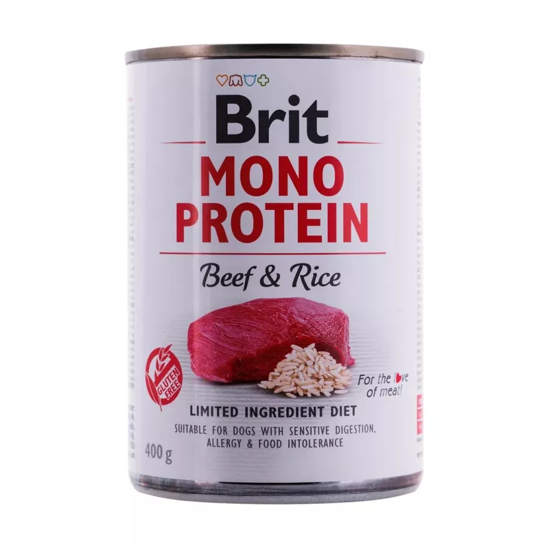 BRIT Mono Protein Beef & Rice - comida húmida para cães - 400g