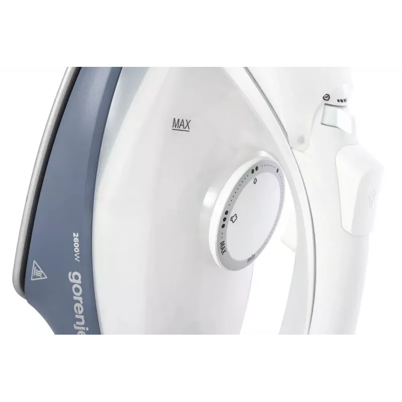 Ferro de engomar a vapor Gorenje SIK2600WB, 2600 W, capacidade do depósito de água 450 ml, vapor contínuo 45 g/min, desligação automática, Azul/Preto | Gorenje