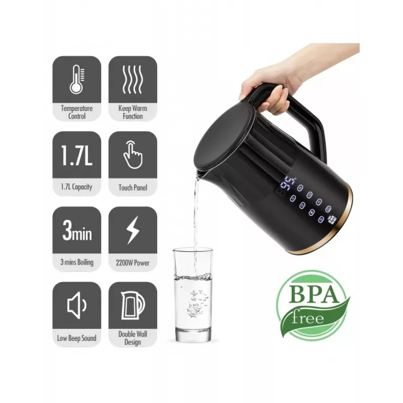 Chaleira elétrica Forme FKG-3017 1,7L 2200W Preto
