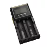 Carregador de pilhas Nitecore D2 — carregador de 2 compartimentos para pilhas AA/AAA/AAAA/C, tensão de entrada 100–240V, tensão de saída 4,2V, preto