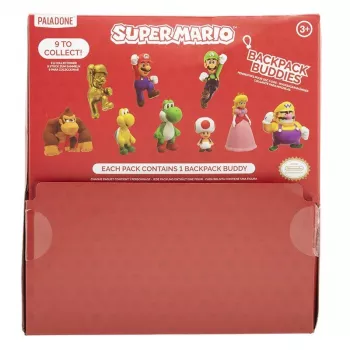 Conjunto de porta-chaves Backpack Buddies Paladone Super Mario VKE com 24 unid. – vários personagens, acessórios de coleção