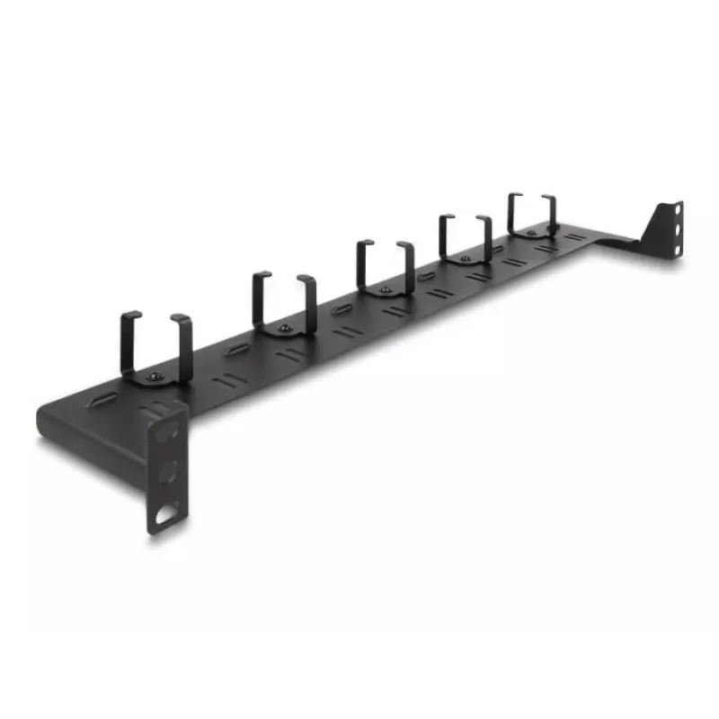 Painel de encaminhamento de fibra ótica DeLOCK 19 polegadas 1U preto montagem em rack 1U