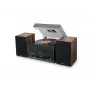 Sistema áudio midi doméstico muse MT-120 MB — 20 W RMS, altifalantes de 2 vias, AC 100–240 V 50/60 Hz, preto/transparente/madeira