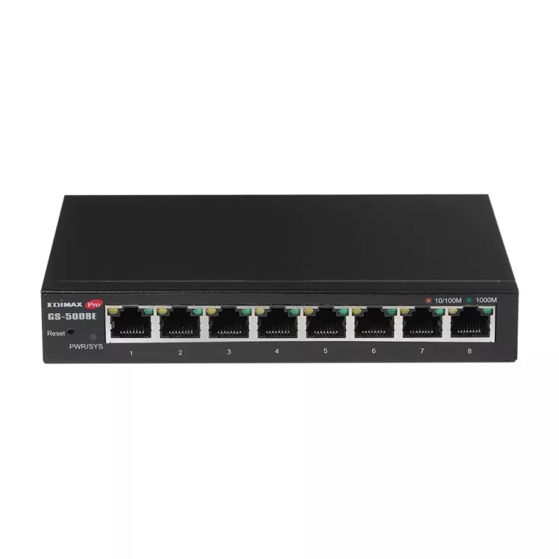 Switch de rede Edimax GS-5008E gerido Gigabit Ethernet (10/100/1000) preto