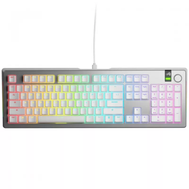 Teclado mecânico GLORIOUS GMMK 3 Pro 100% Pré-montado layout ANSI US, interruptores Fox, Prata