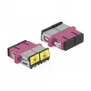 Acoplador de fibra ótica DeLOCK 86896 SC duplex fêmea para SC duplex fêmea multimodo violeta