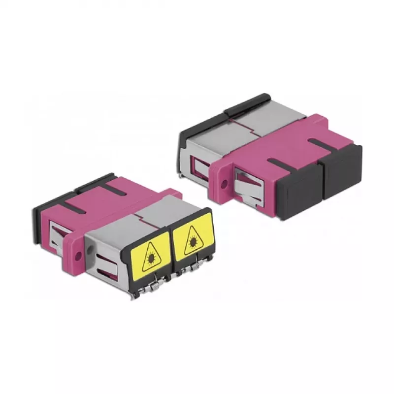 Acoplador de fibra ótica DeLOCK 86896 SC duplex fêmea para SC duplex fêmea multimodo violeta