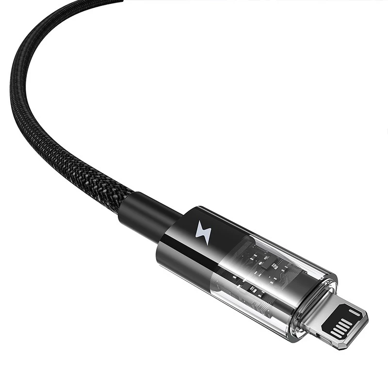 Cabo de carregamento rápido Baseus Gem USB para IP 2,4A 2 m preto
