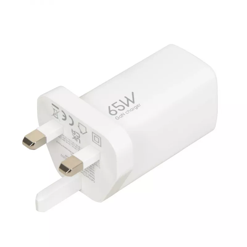iBOX C-65 branco, carregador universal GaN 65W ficha UK