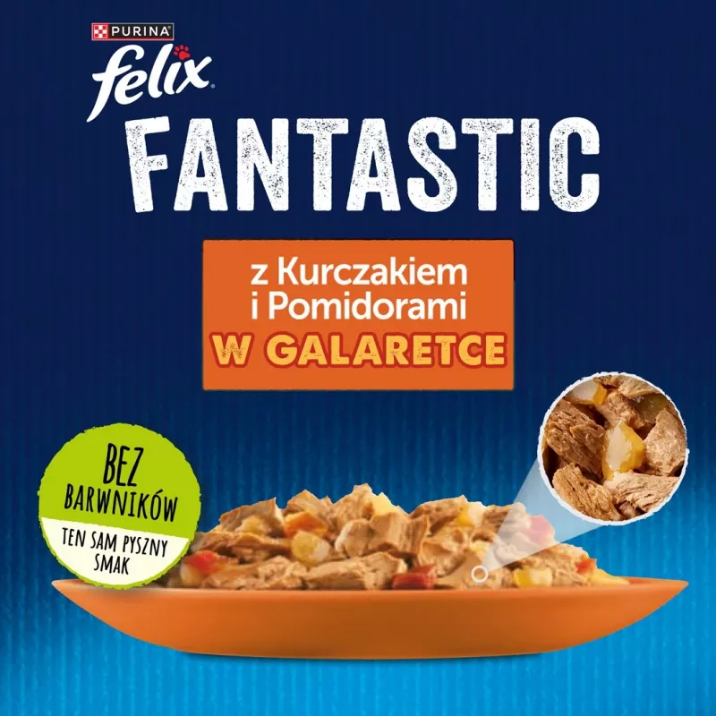 Felix Fanstastic Frango, Tomate - comida húmida para gatos - 85 g