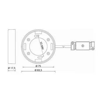 Acessório de iluminação DELOCK 46019, suporte de parede de plástico branco, 83,5×83,5×26,5 mm