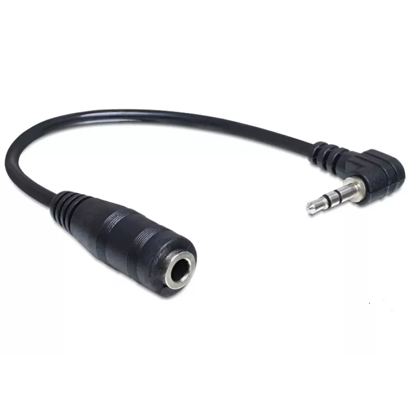 Cabo de áudio DeLOCK 65397 0,14 m ficha 2,5 mm para fêmea 3,5 mm preto
