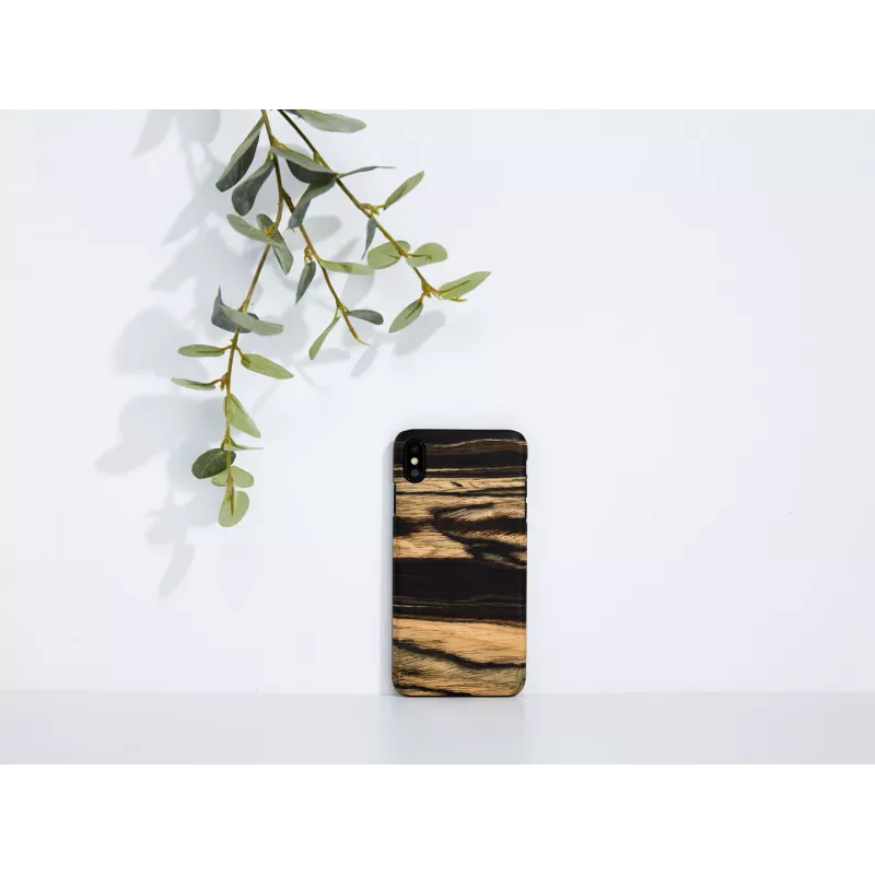 Capa para telemóvel man and wood para iPhone XS Max – tom de ébano branco preto