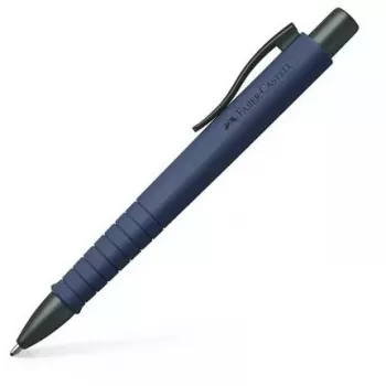 Esferográfica a.w. faber-castell 241189 — clip-on retrátil, tinta azul, ponta extra larga, corpo azul-marinho, 1 unid.