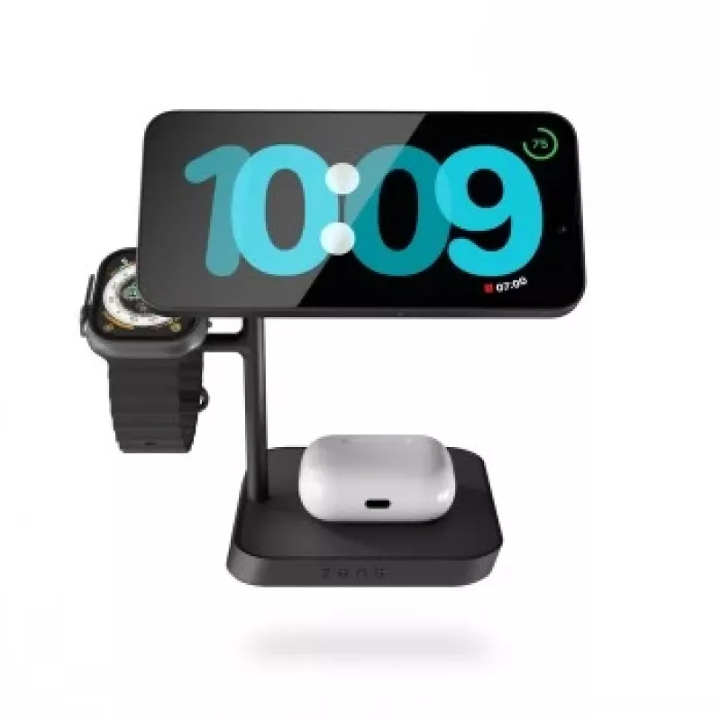 Carregador de dispositivo móvel ZENS ZEAPDC01/00 auscultadores, smartphone, smartwatch, tablet preto AC carregamento sem fios carregamento rápido interior