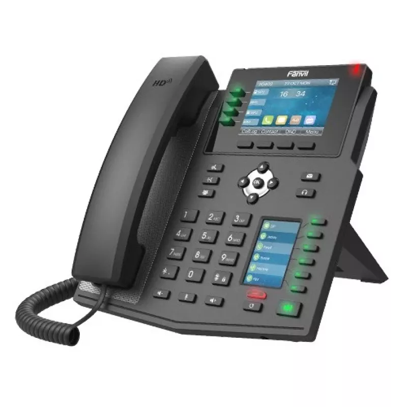 Telefone IP Fanvil X5U preto 16 linhas LCD Wi-Fi telefone com fio