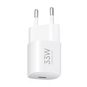 Fonte de alimentação Xiaomi 33W Nano USB-C EU carregador de parede – saída USB-C de 33 W para telefones e tablets