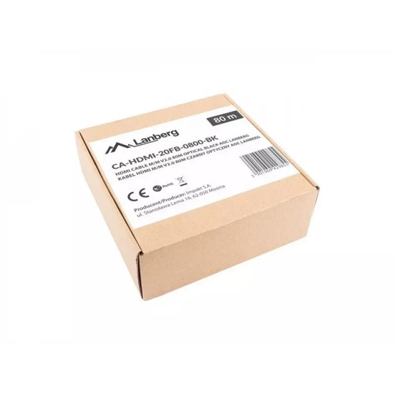 Cabo HDMI Lanberg CA-HDMI-20FB-0800-BK 80m Type-A macho para macho